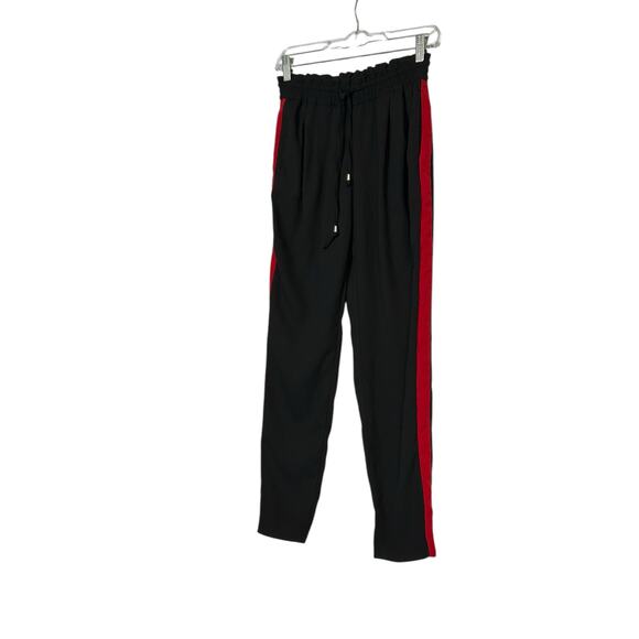 Zara black chiffon side red stripes pull on jogger pants size XS - Picture 12 of 12